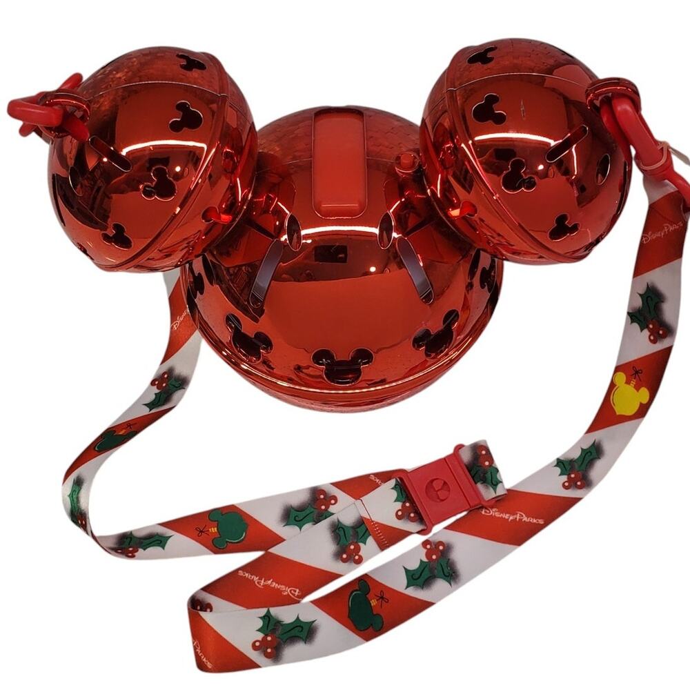 Disney Parks Holiday Christmas Mickey Jingle Bell Red Light Up Sipper Cup